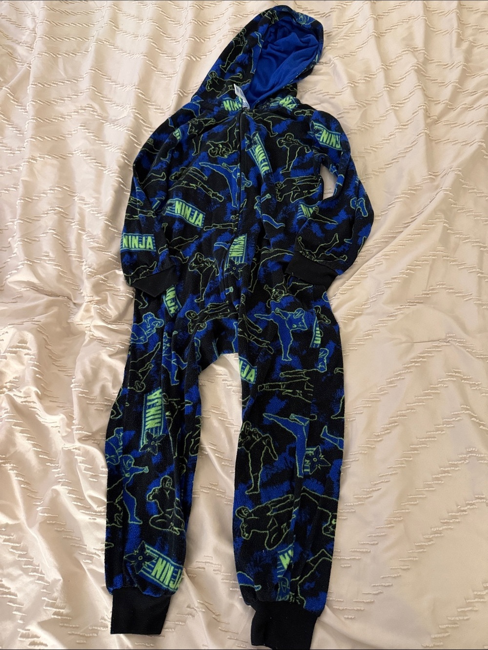 Place Kids Ninja Fleece One-Piece - Blue & Green